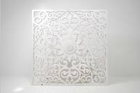 Houtsnijwerk, decoratief, paneel, cnc, wanddecoratie, whitewash